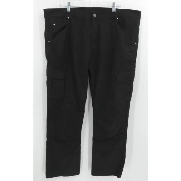 Iron Workers Jeans Mens 42x32 Black Denim Rider Cargo Pants Reinforce Knees - Picture 1 of 16